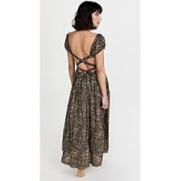 Free People Dresses & Skirts - Elegant Black and Gold Women's Dress